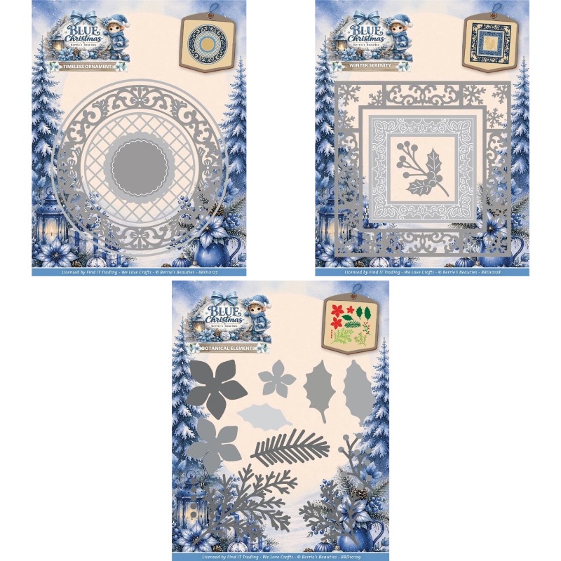 Stencil Cutting Plotter - Blue Christmas Winter Serenity fustelle per