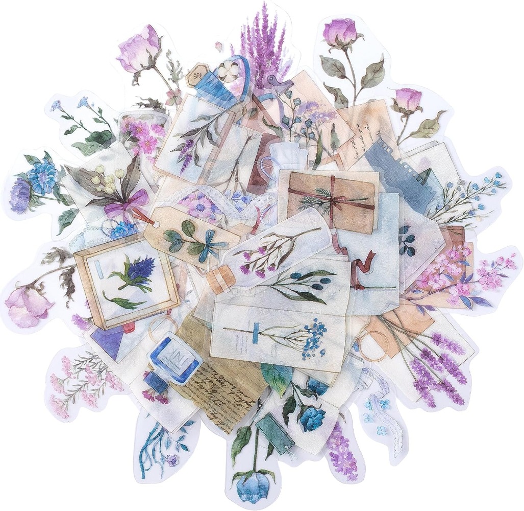 Art Craft Journal - 80 adesivi per album di lavanda