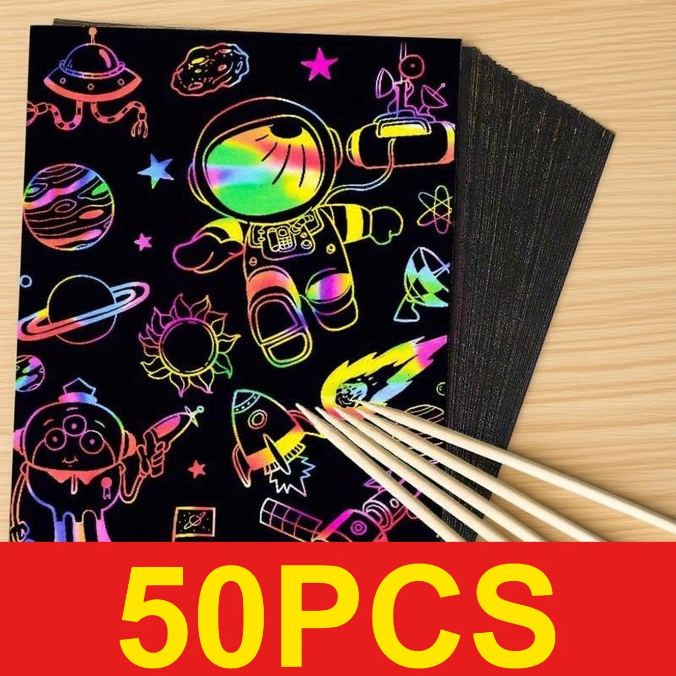 Art Craft Kits For Kids - 50 fogli di carta da grattare