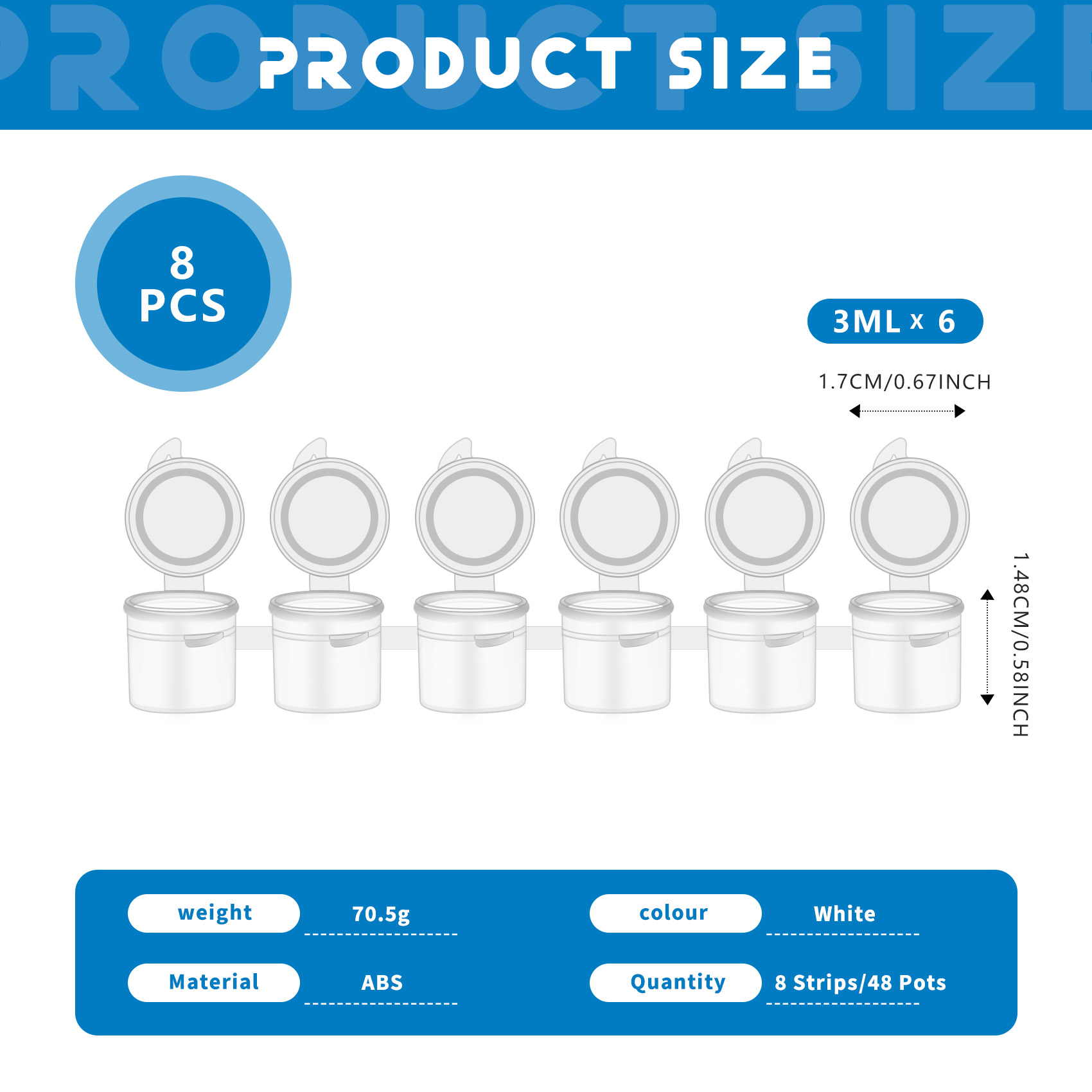 Art Craft Description - AU61-8 Strisce/48 Pentole 3Ml Strisce di