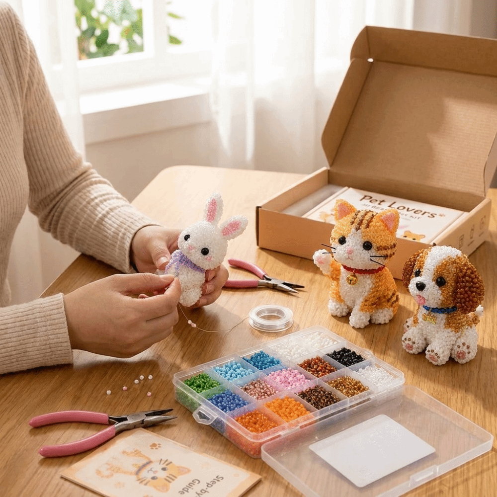 Art Craft Education - Kit Fai-da-Te per Ricamo con Perline